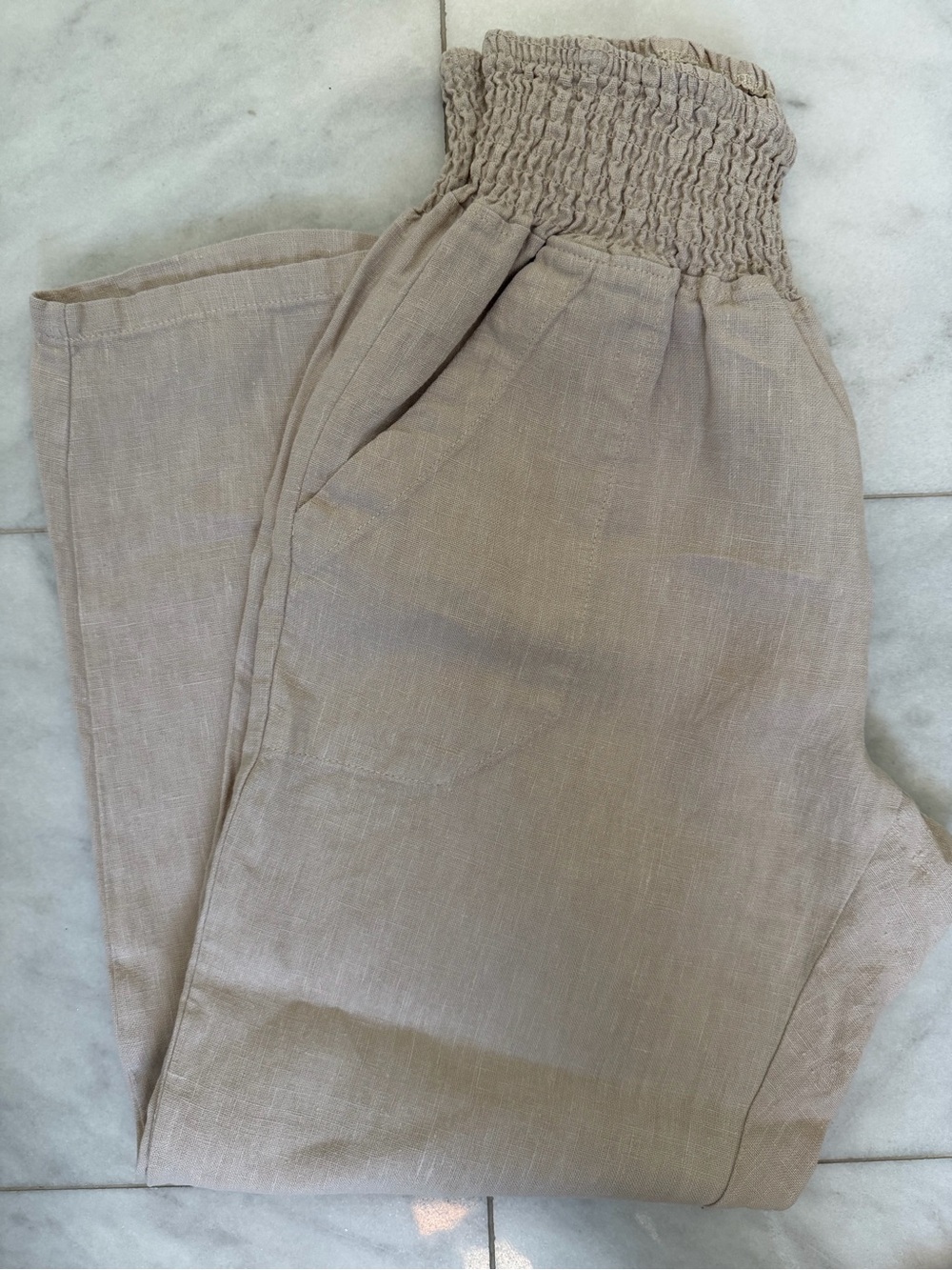 Emme mama Maternity Linen Pants -Beige size L